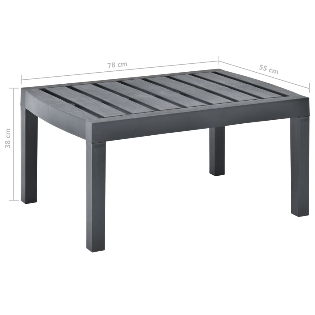 Mesa de jardim cinza cinza 78x55x38 cm