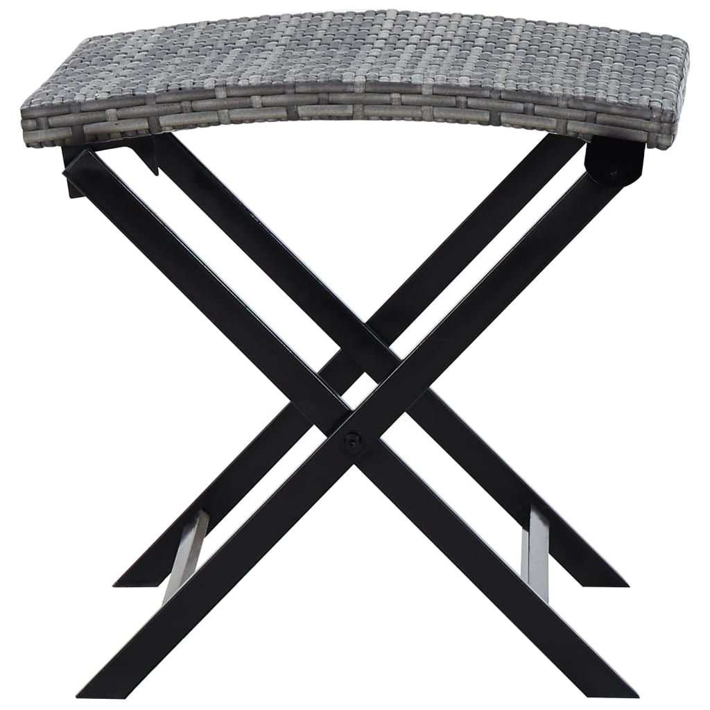 Sgabello rattan sintetico grigio