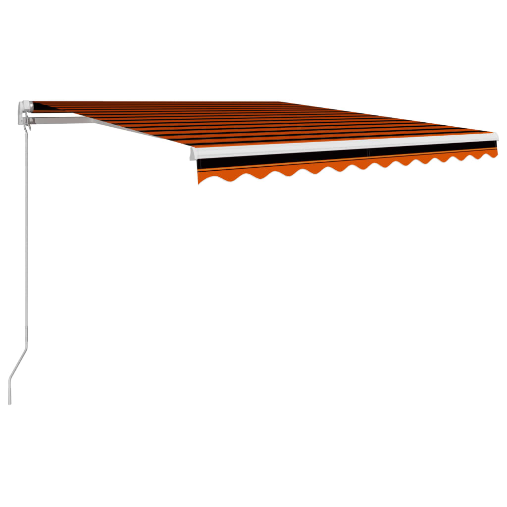 Toldo manual retráctil naranja y marrón 300x250 cm vidaXL