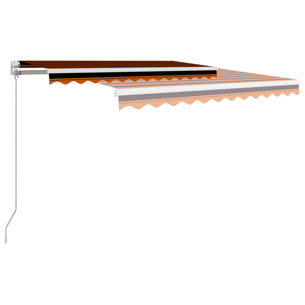 Toldo manual retráctil naranja y marrón 300x250 cm vidaXL