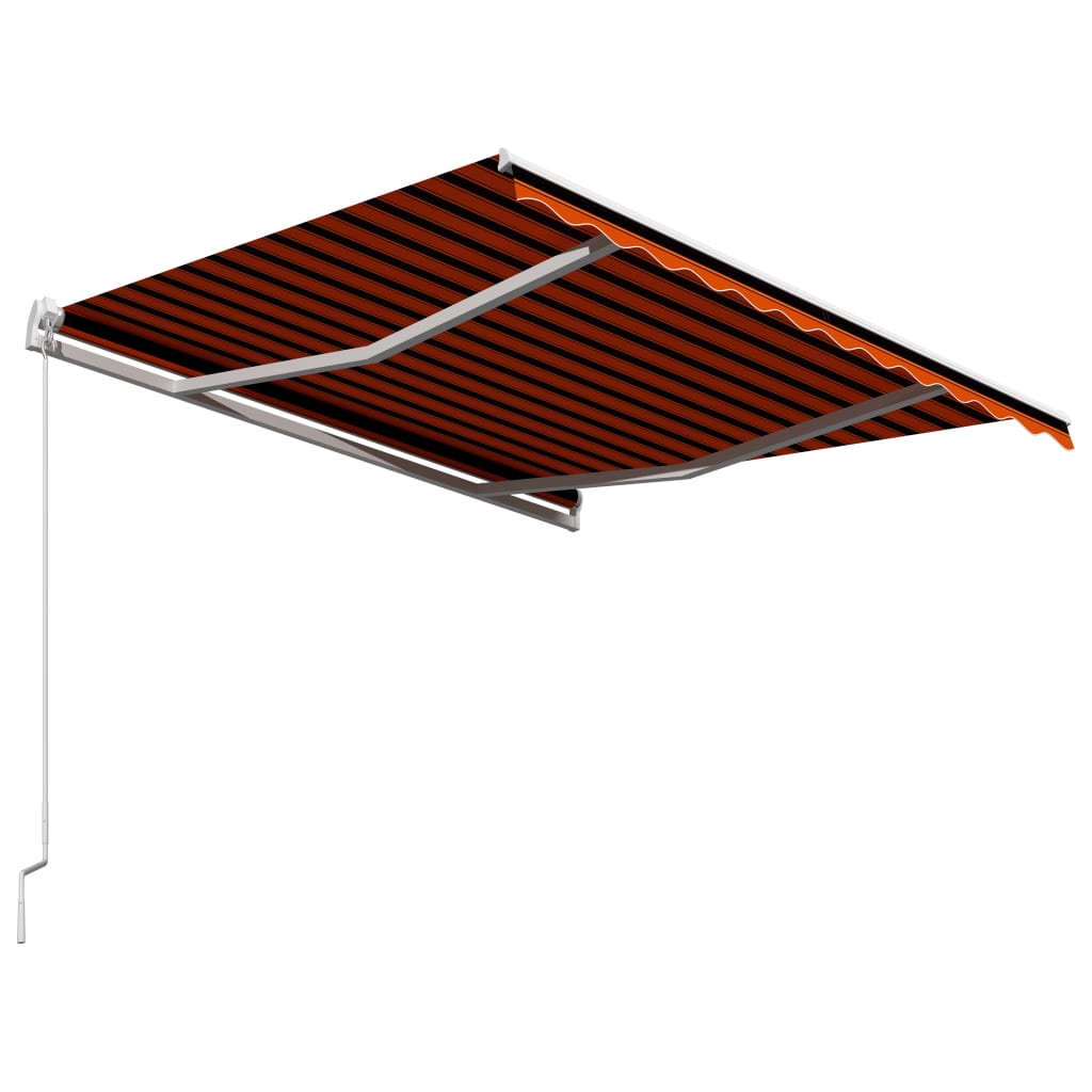 Toldo manual retráctil naranja y marrón 300x250 cm vidaXL