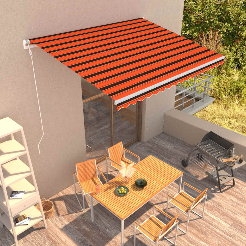 Vetonek Toldo automático retráctil naranja y marrón 400x300 cm