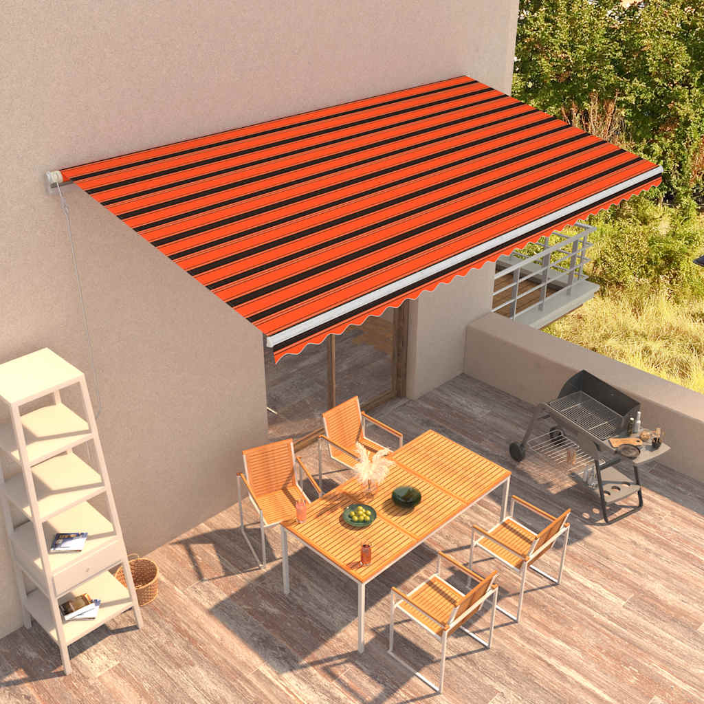 Vetonek Toldo automático retráctil naranja y marrón 600x300 cm