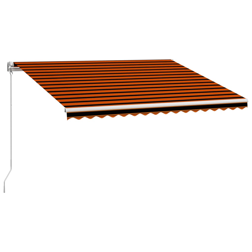 Toldo manual retráctil naranja y marrón 450x300 cm vidaXL