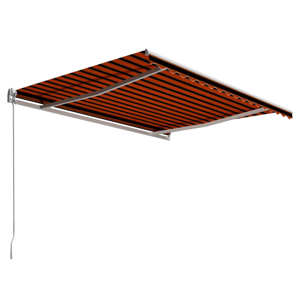 Toldo manual retráctil naranja y marrón 450x300 cm vidaXL