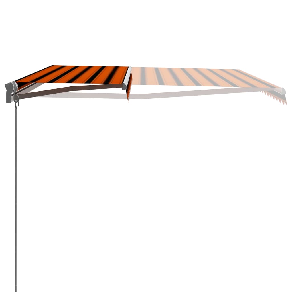 Toldo manual retráctil naranja y marrón 450x300 cm vidaXL