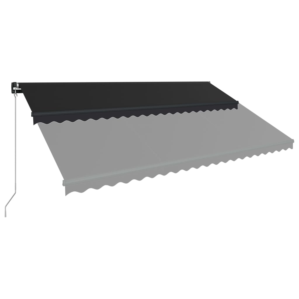 Toldo retráctil manual gris antracita 500x300 cm vidaXL