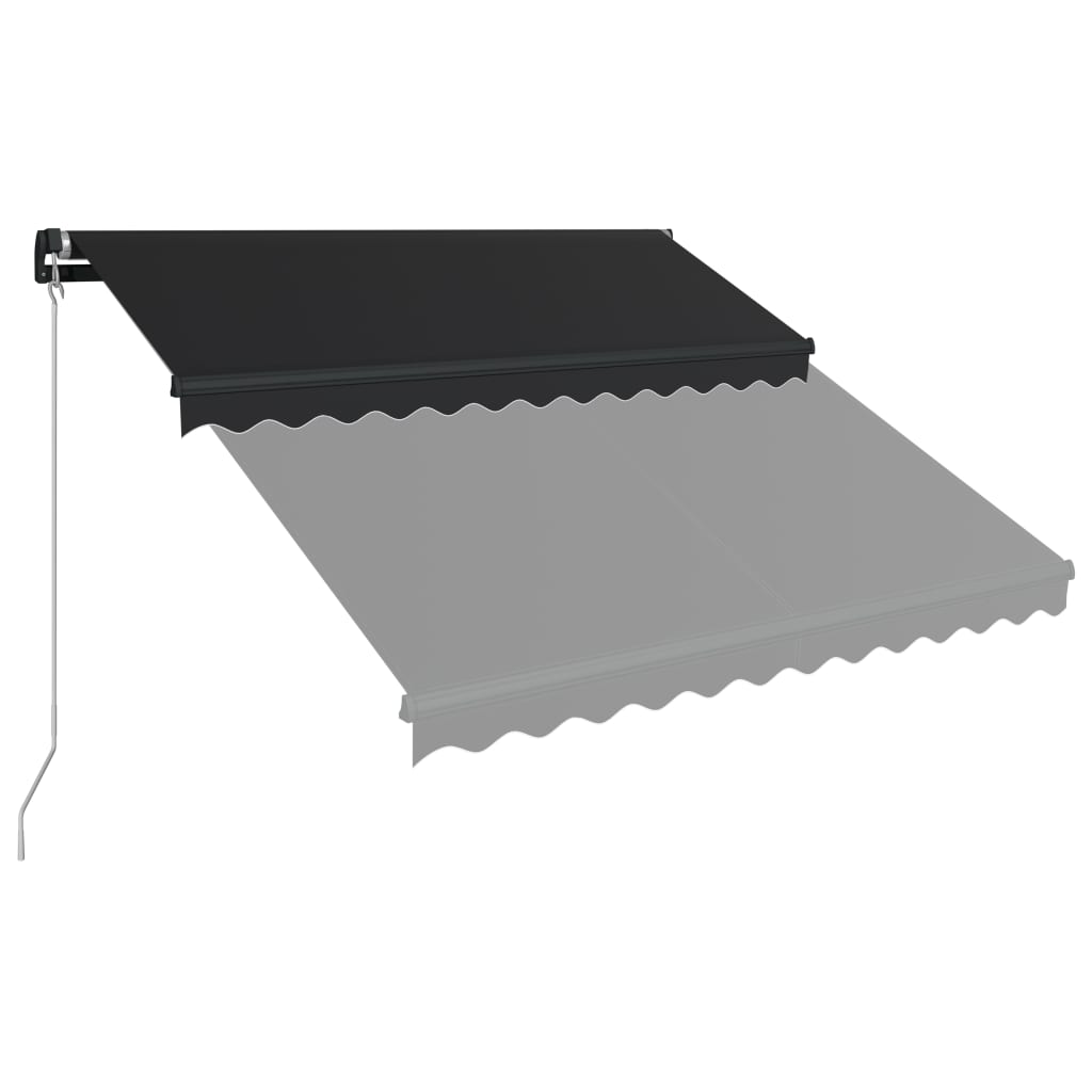 Toldo retráctil manual con LED gris antracita 300x250 cm vidaXL