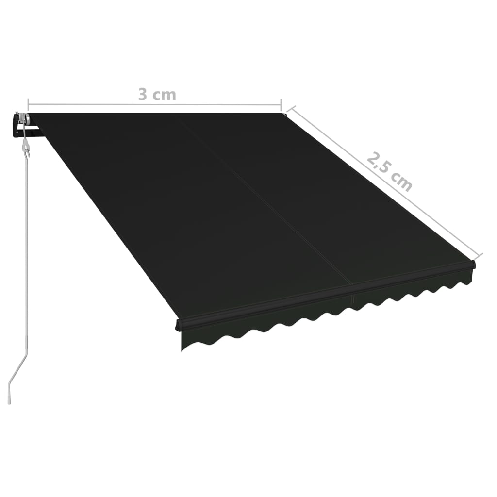 Toldo retráctil automático gris antracita 300x250 cm vidaXL