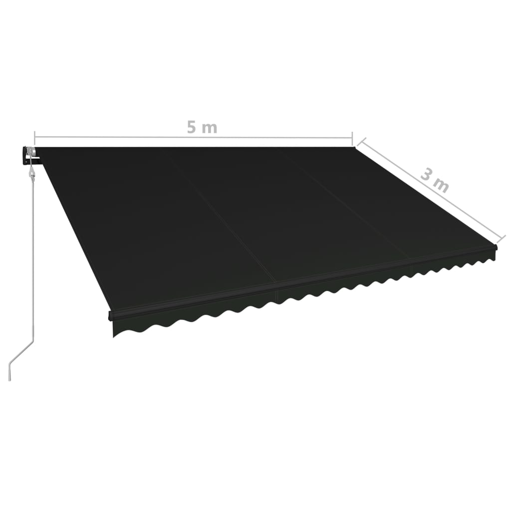 Toldo retráctil automático gris antracita 500x300 cm vidaXL