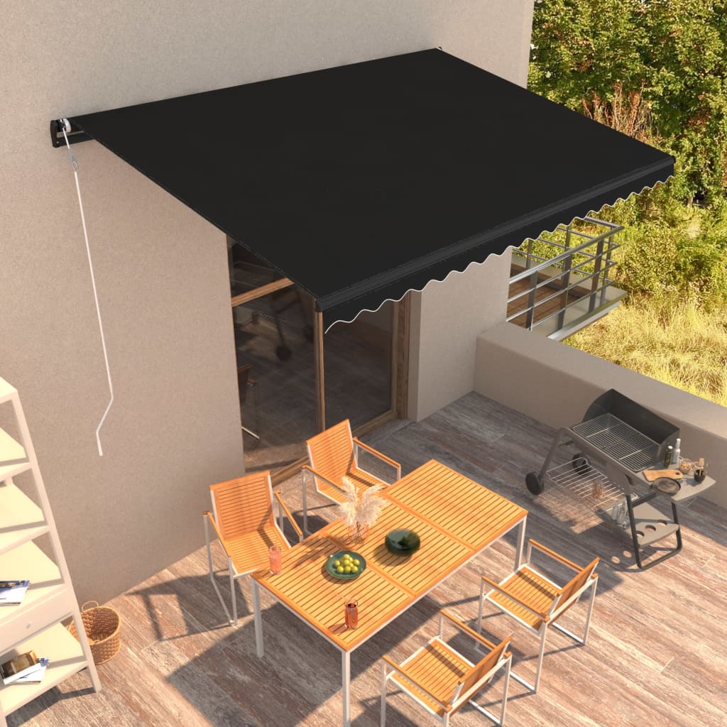 Toldo retráctil automático gris antracita 500x300 cm vidaXL