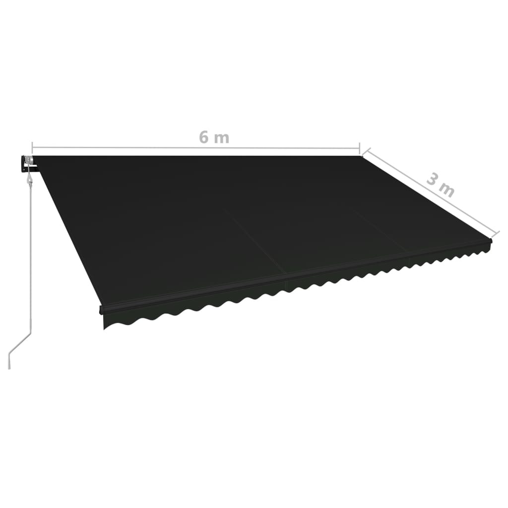 Toldo retráctil automático gris antracita 600x300 cm vidaXL