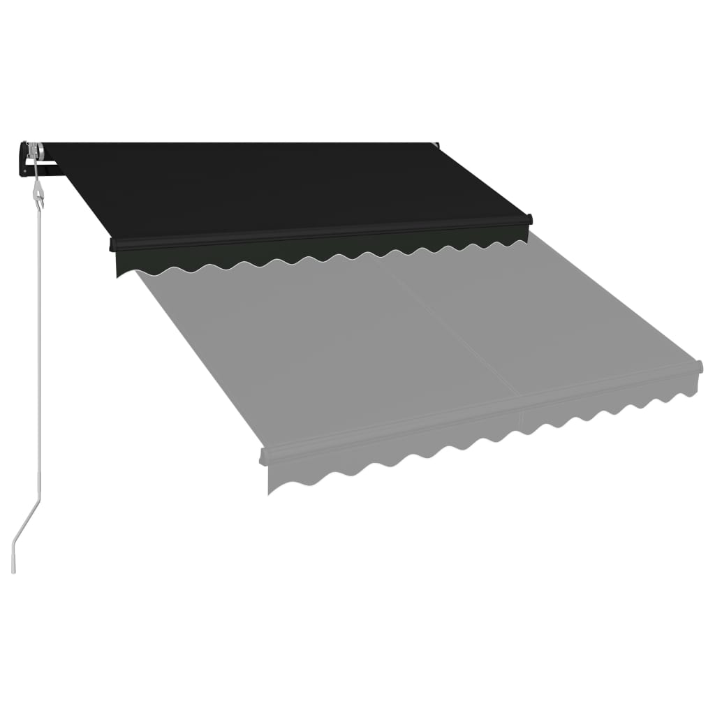 Toldo retráctil LED y sensor de viento gris antracita 300x250cm vidaXL