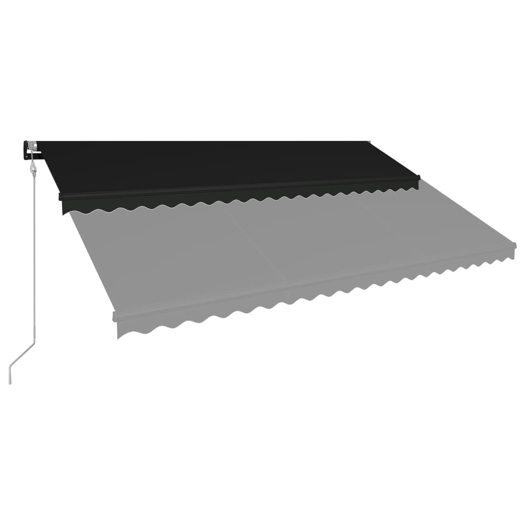 Toldo retráctil LED y sensor de viento gris antracita 500x300cm vidaXL