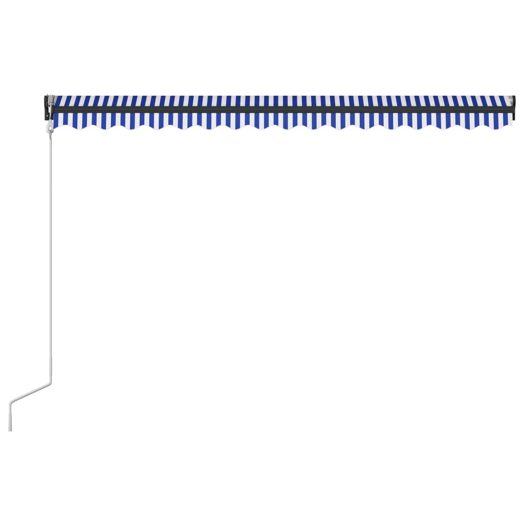 Toldo con LED y sensor de viento azul y blanco 300x250 cm - Vetonek