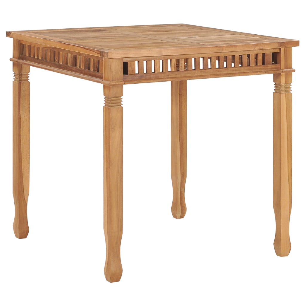 Vetonek Mesa de comedor de jardín madera maciza de teca 80x80x80 cm