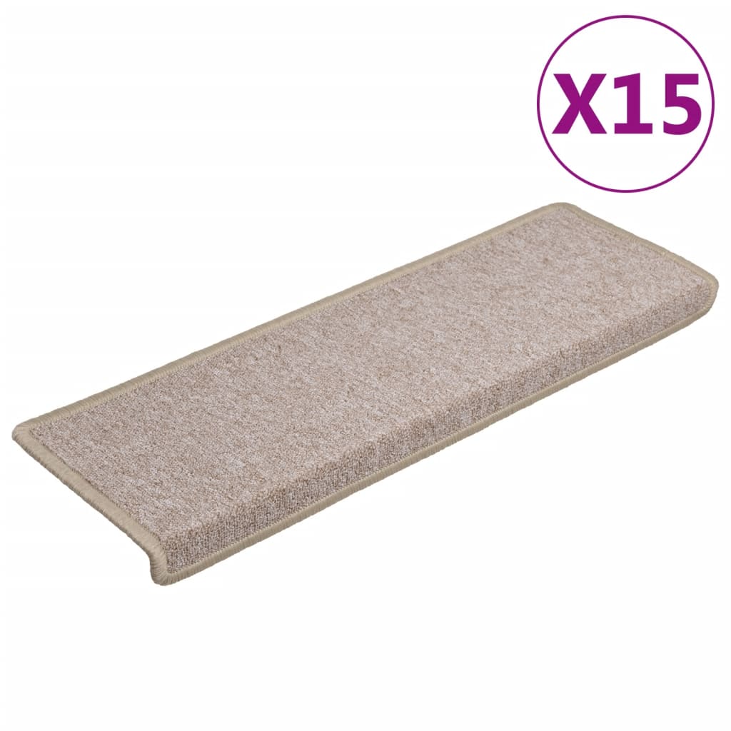 Carpetes de rolo de escada 15 unidades cinza topo 65x21x4 cm