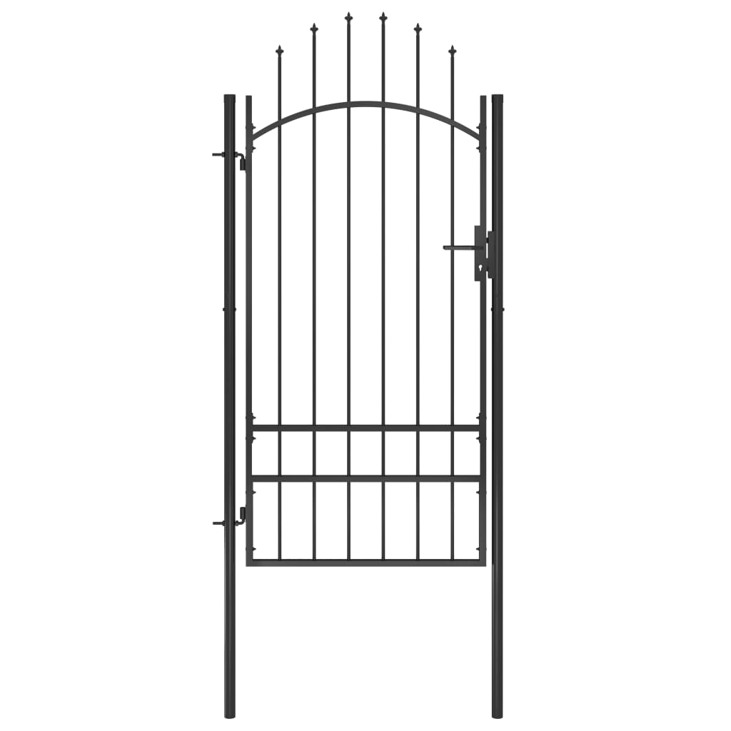 Vetonek Puerta de jardín de acero negro 1x2,5 m