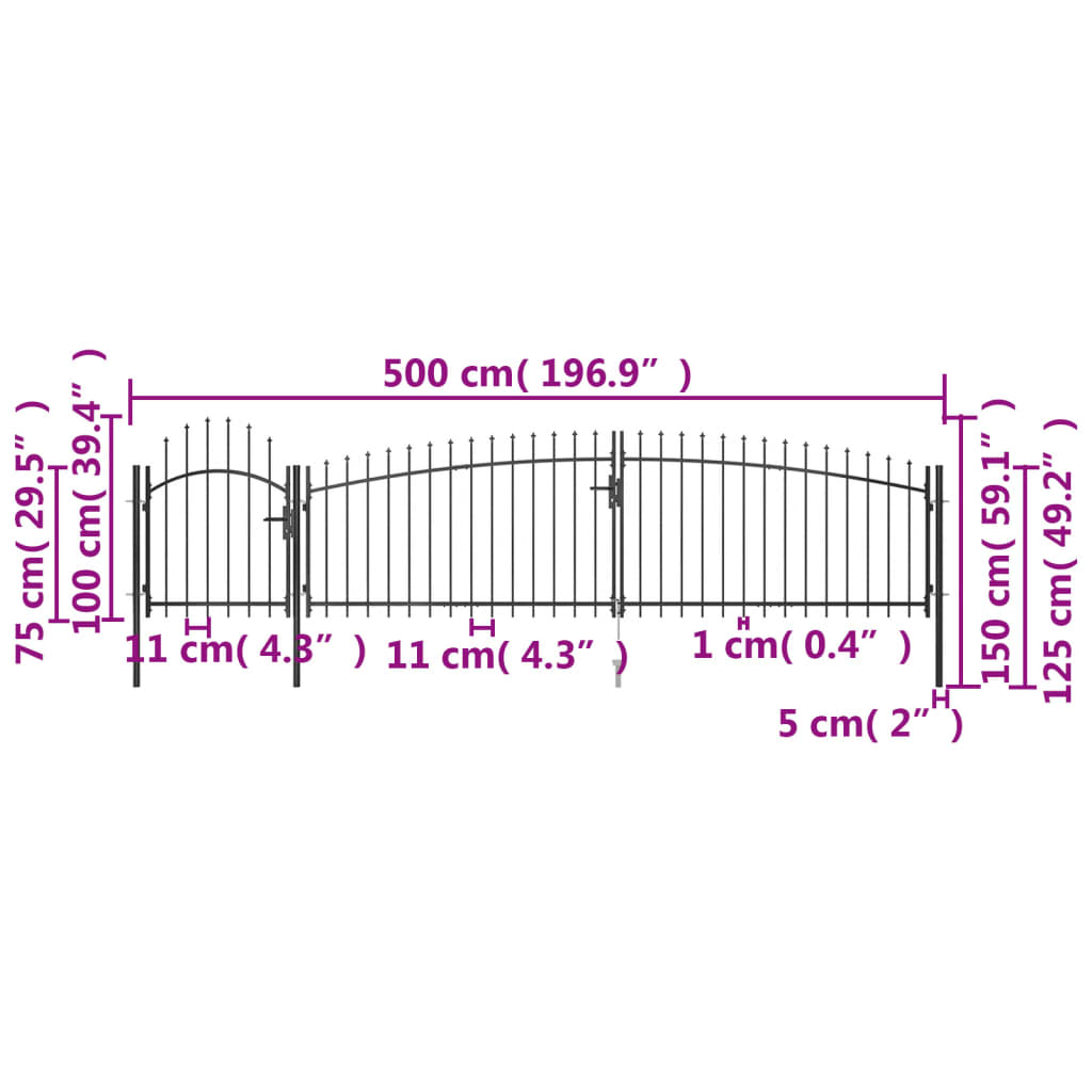 Garden Valla Porte 5x1,5 m Black Point