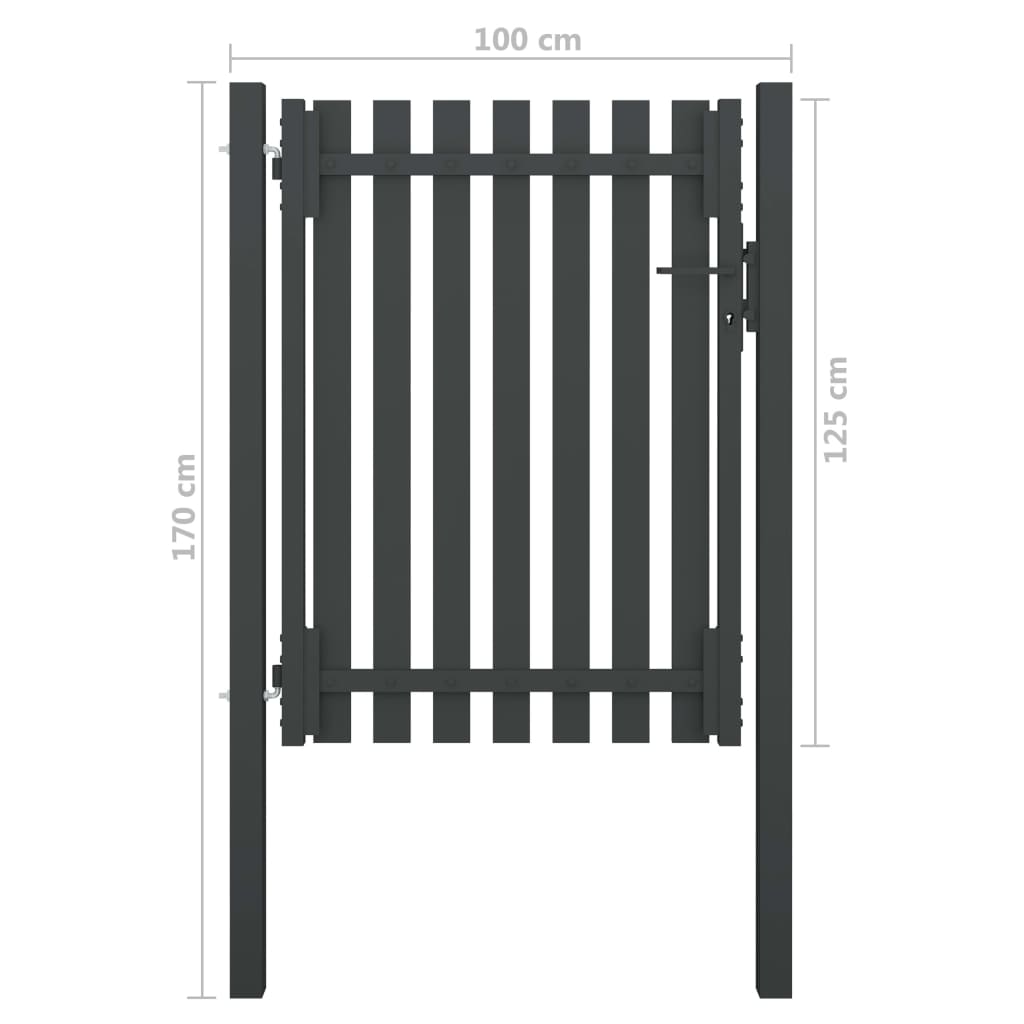 1x1.7 cm anthracite steel garden door