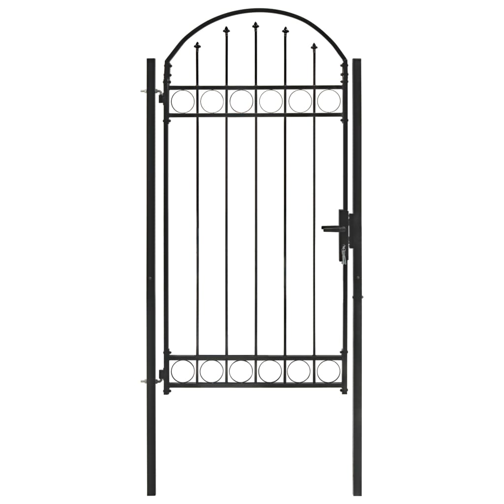 Vetonek Puerta de jardín con arco superior 100x250 cm acero negro