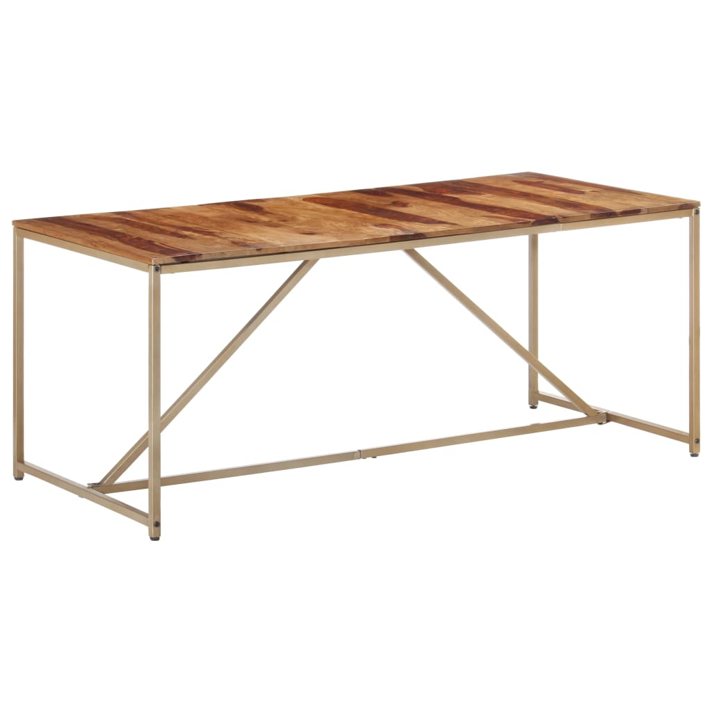 Vetonek Mesa de comedor madera maciza 180x90x76 cm