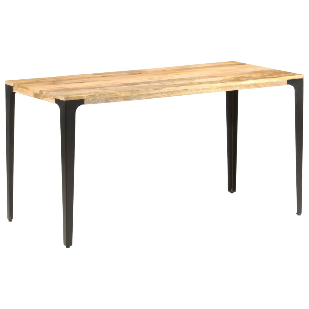 Vetonek Mesa de comedor de madera maciza de mango 140x70x76 cm