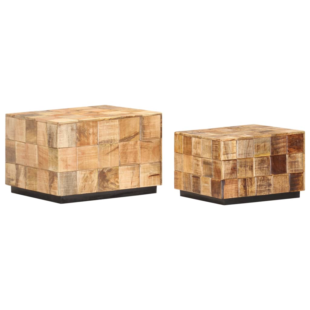 Tavoli centrali con design a blocchi 2 UDS Wooden Rough Mango