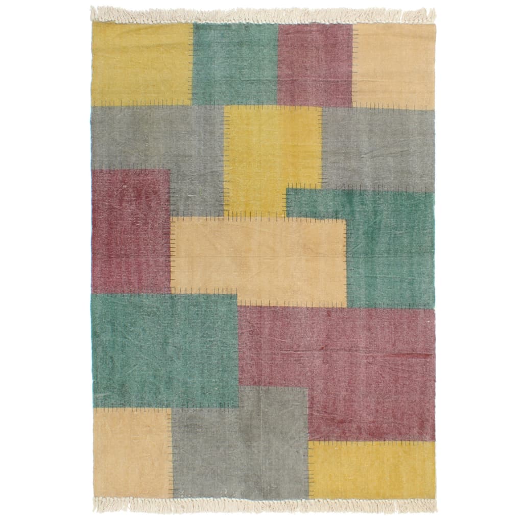 Alfombra de algodón Kilim estamapado multicolor 120x180 cm