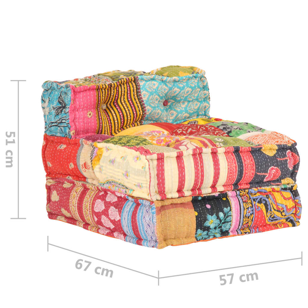 Puf modular de tela patchwork vidaXL