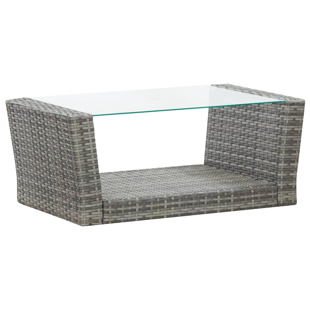 Set de muebles de jardín 4 pzas y cojines ratán sintético gris vidaXL