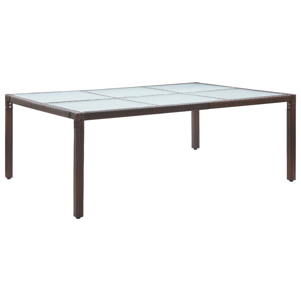 Vetonek Mesa de comedor de jardín marrón 200x150x74 cm ratán sintético