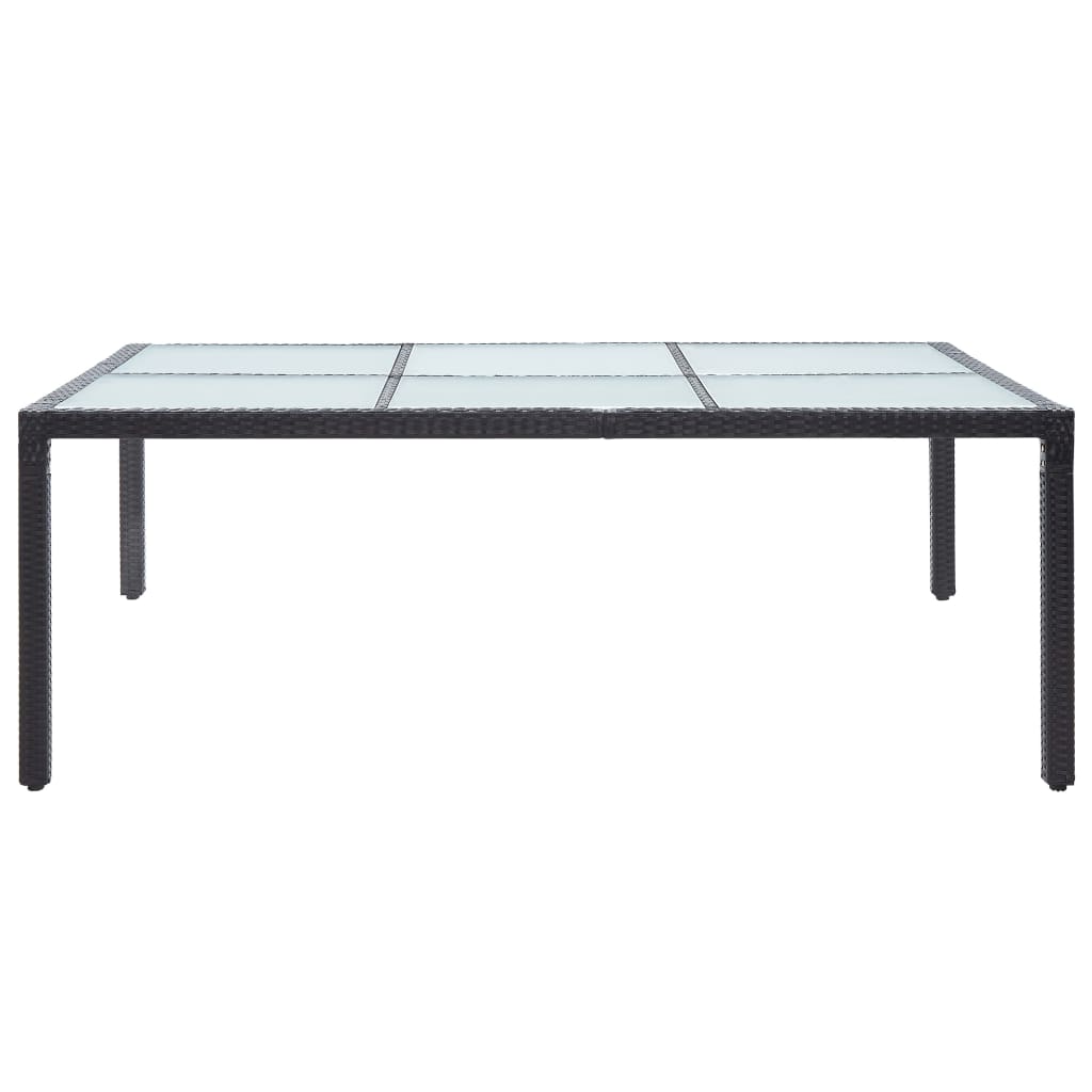 Mesa de comedor de jardín negro 200x150x74 cm ratán sintético vidaXL