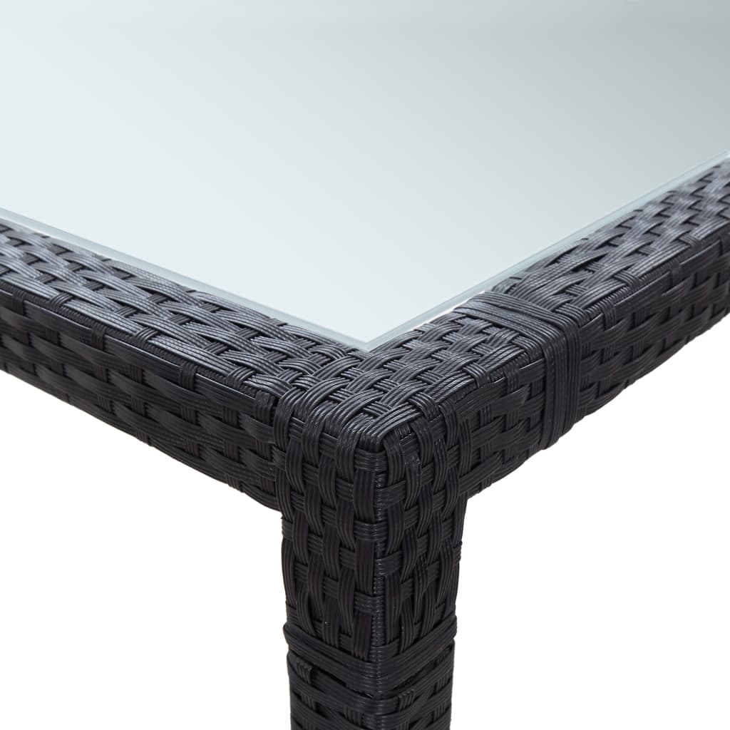 Mesa de comedor de jardín negro 200x150x74 cm ratán sintético vidaXL