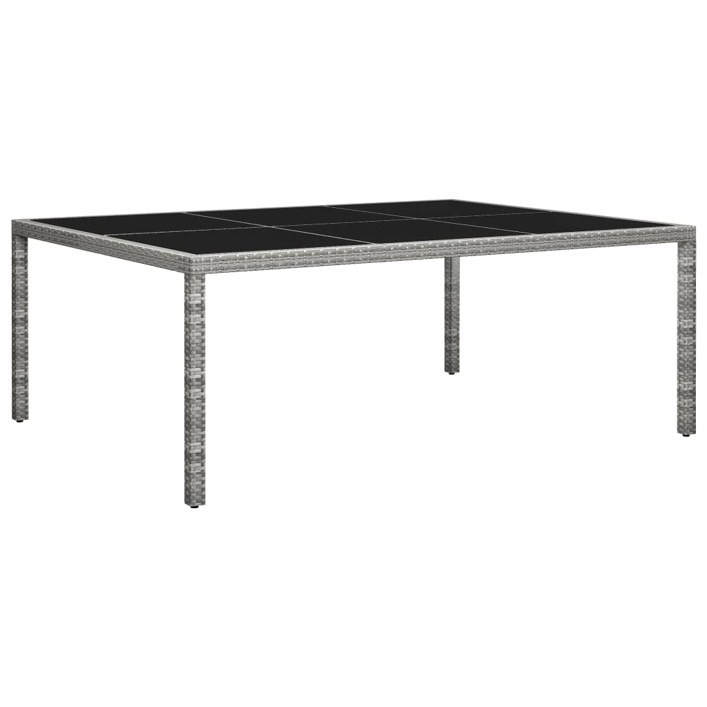 Vetonek Mesa de comedor de jardín ratán sintético gris 200x150x74 cm