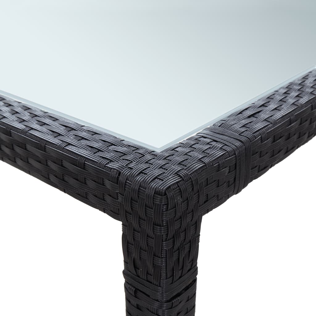 Mesa de comedor de jardín ratán sintético negro 200x200x74 cm