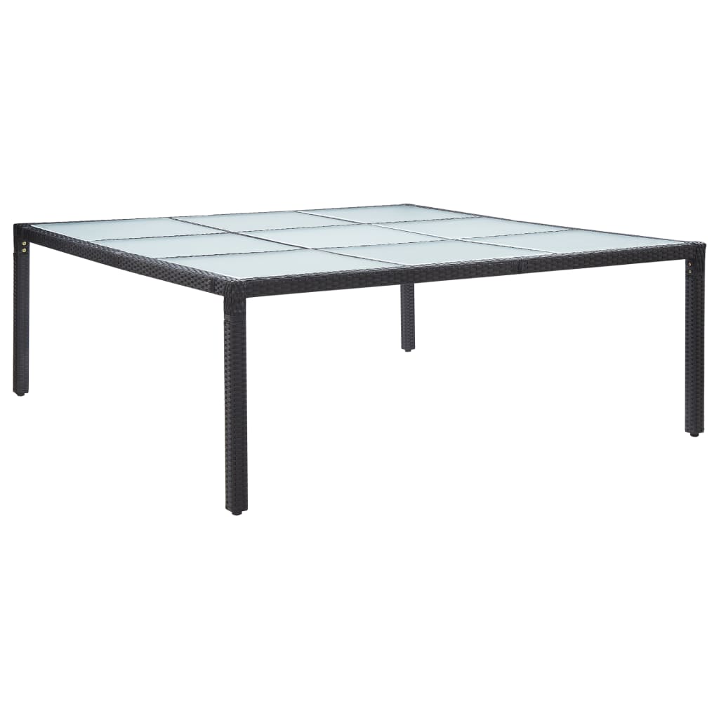 Vetonek Mesa de comedor de jardín ratán sintético negro 200x200x74 cm