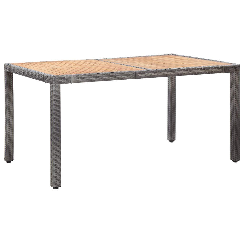 Set de comedor para jardín 7 pzas cojines ratán sintético gris vidaXL