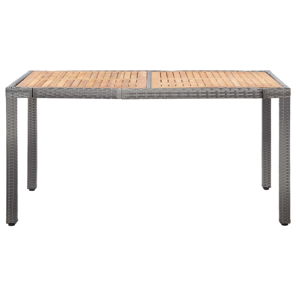 Set de comedor para jardín 7 pzas cojines ratán sintético gris vidaXL