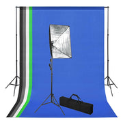 Set de estudio fotográfico con telón de fondo e iluminación softbox v8363 Vetonek