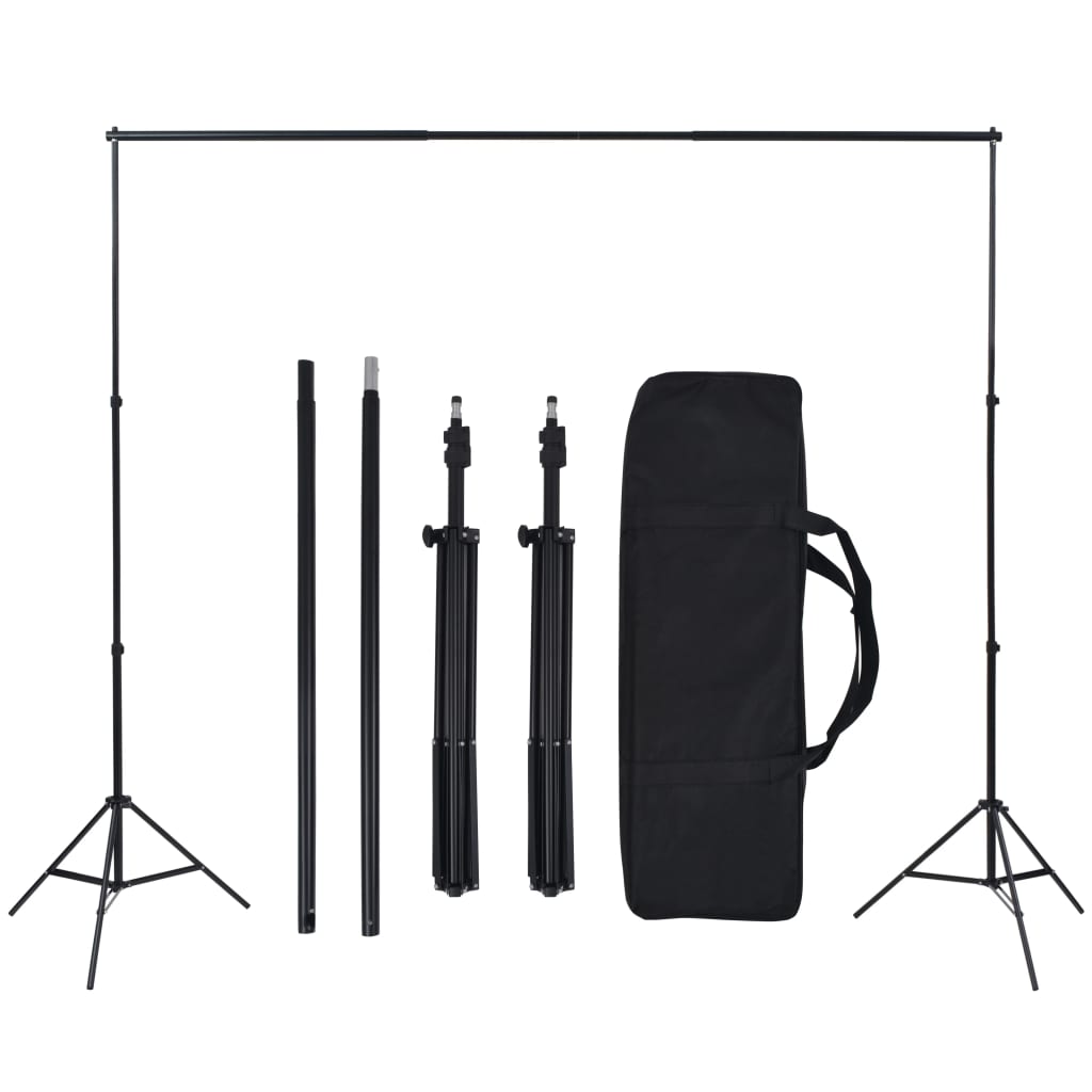 Kit de estudio fotográfico con telón de fondo y set de luces vidaXL