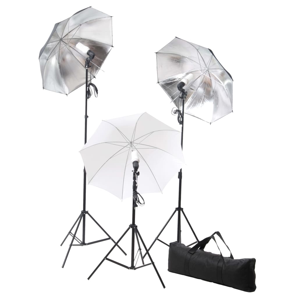 Kit de estudio fotográfico con telón de fondo y set de luces vidaXL