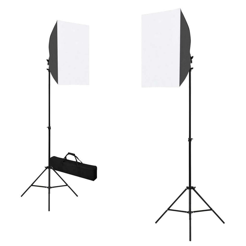 Kit de estudio fotográfico con luces softbox y fondos vidaXL