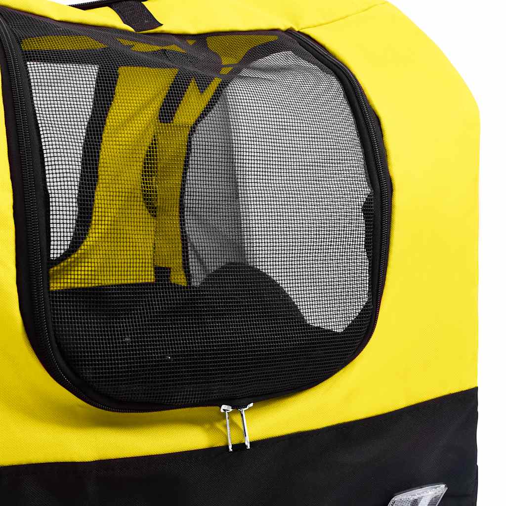 Remolque de bicicleta mascotas cochecito 2 en 1 amarillo negro vidaXL