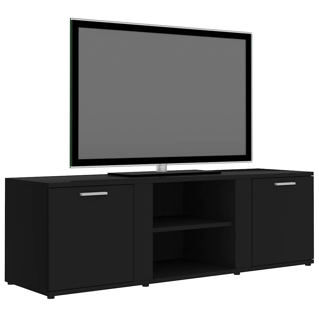 Mueble de TV madera negra 120x34x37 cm