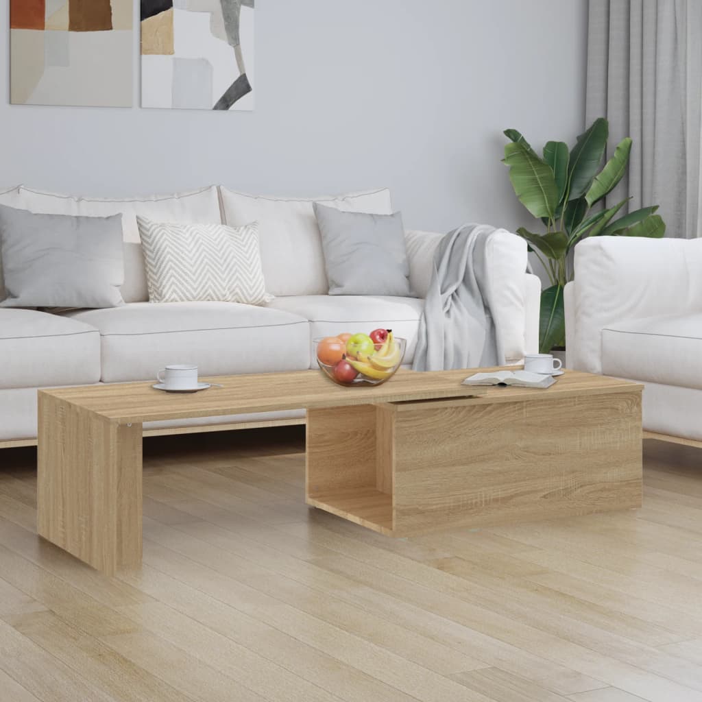 Vetonek Mesa de centro madera contrachapada color roble 150x50x35 cm