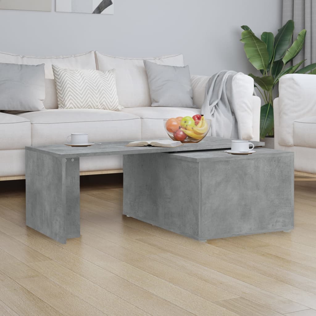 Mesa de centro madera gris hormigón 150x50x35 cm