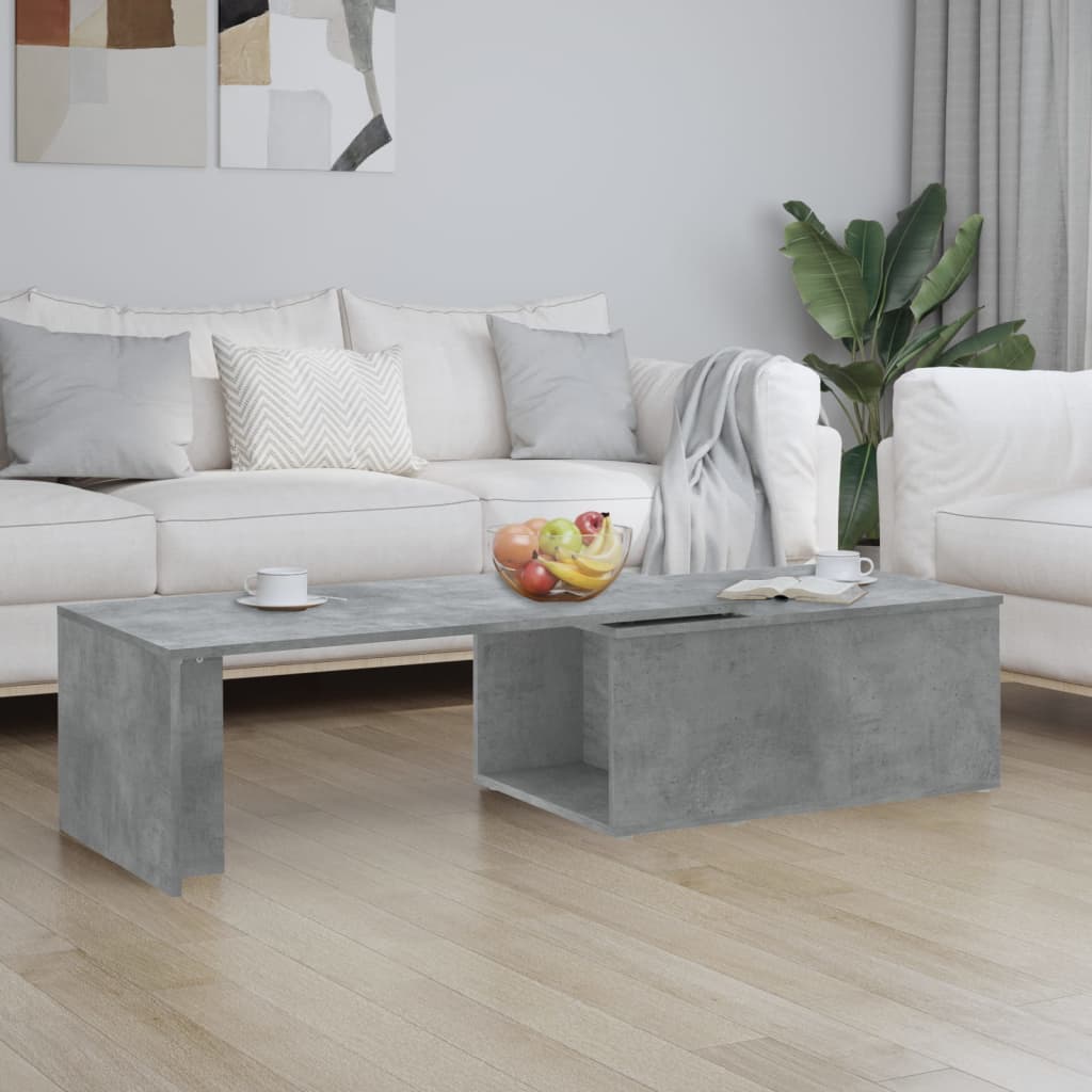 Vetonek Mesa de centro madera contrachapada gris hormigón 150x50x35 cm