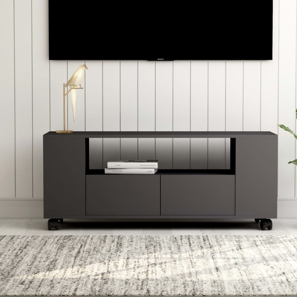 Vetonek Mueble para TV madera contrachapada gris 120x35x48 cm