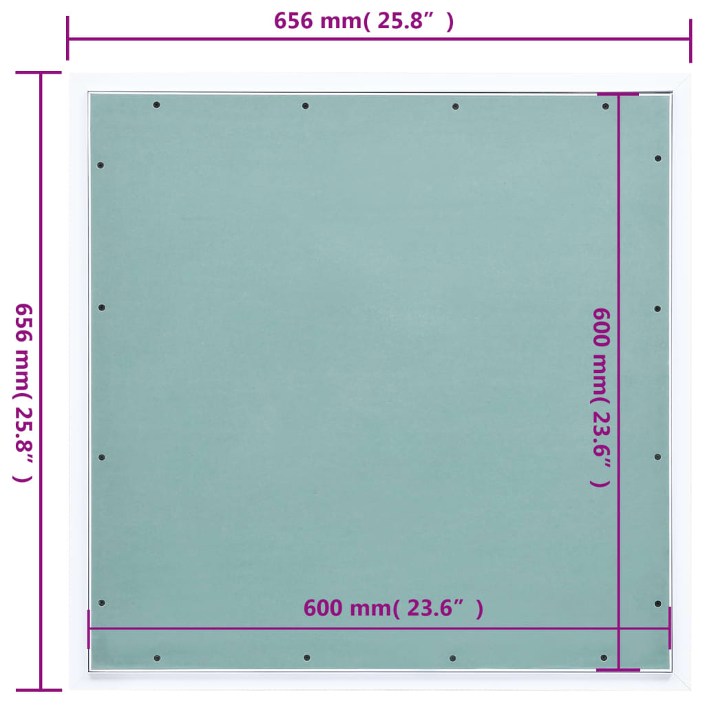 Panel de acceso marco de aluminio y placa de yeso 600x600 mm - Vetonek